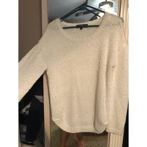 White fuzzy sweater